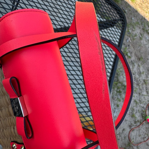 Kate Spade Luisa Straw and Red Leather Bag - Picture 7 of 12